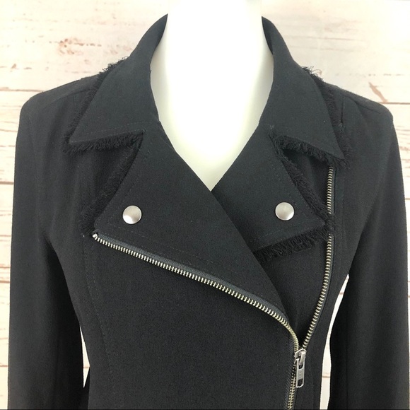 Leith Fringe Hem Asymmetrical Zip Moto Jacket - Picture 3 of 12